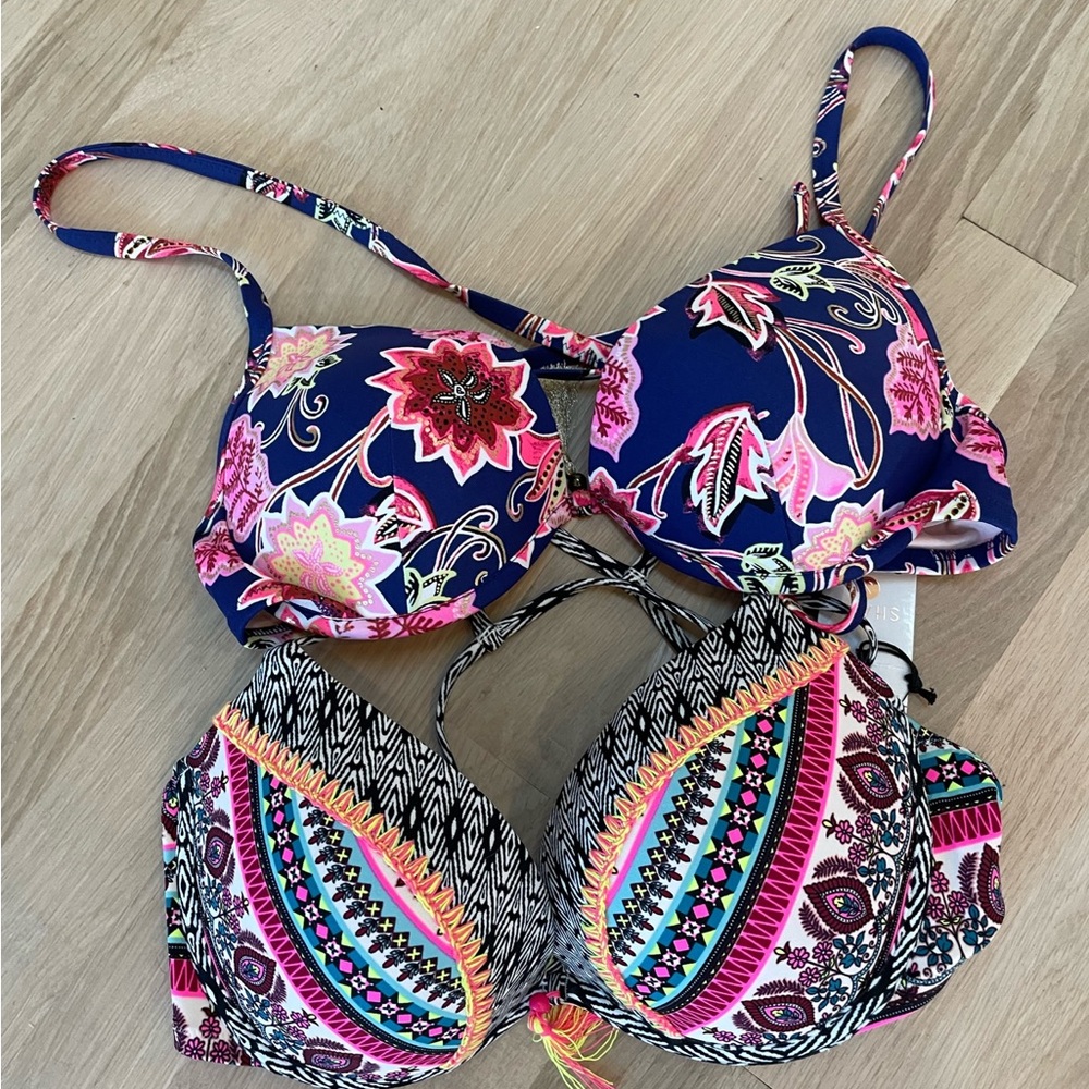 Shade and Shore bathing suit tops. Size 34D.